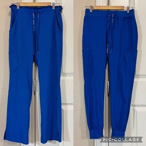 2 Med Couture Royal Blue Scrub Pants Womens S
